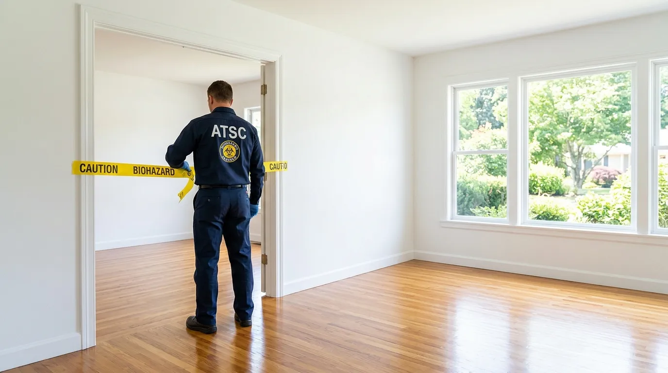 Certified biohazard cleanup crew performing Trauma Scene Cleanup in Hickam Field